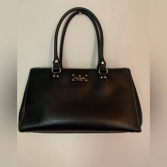 kate spade Handbags - Kate Spade New York Black Leather Wellesley Collection Large  Handbag, VGUC